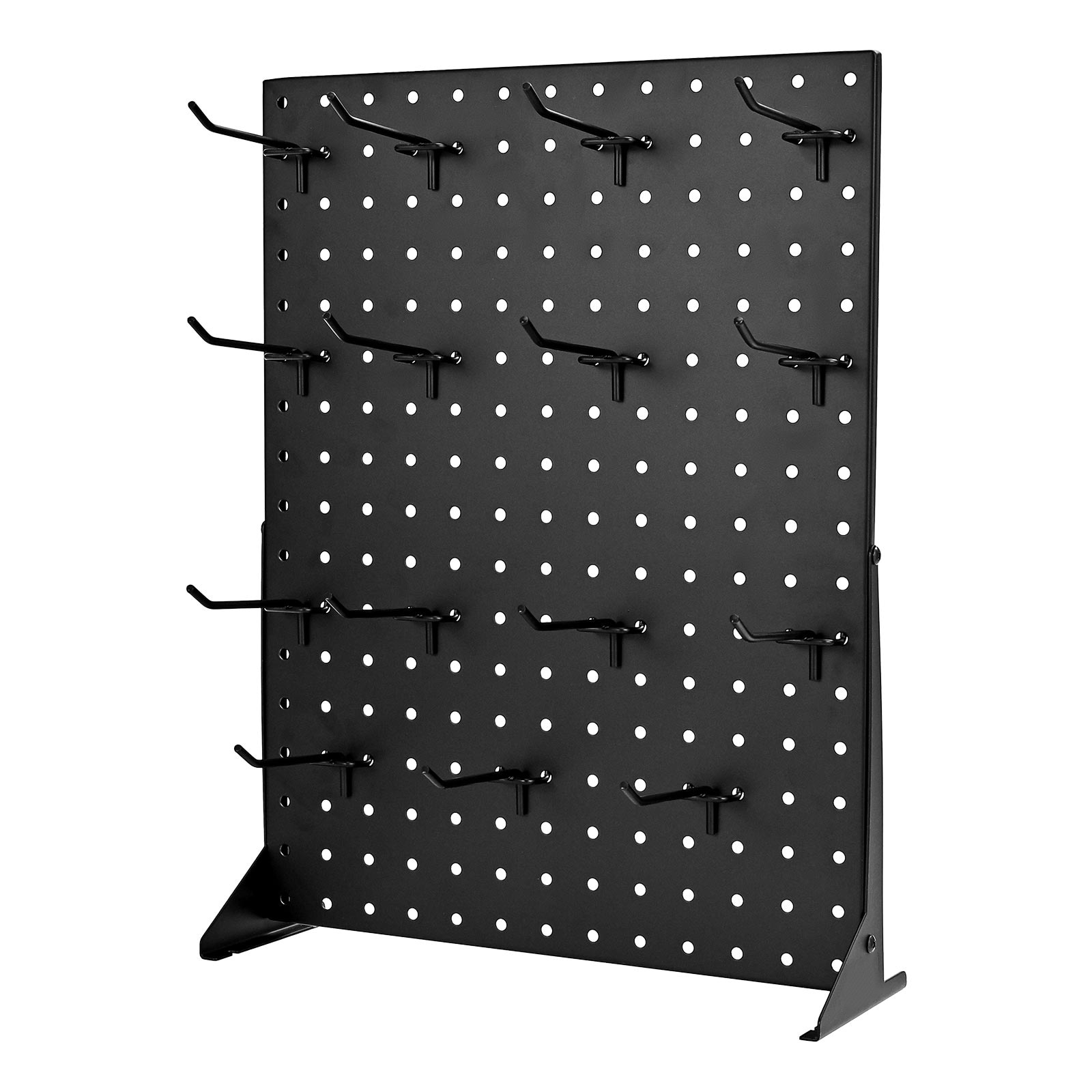 Pegboard Display Stand With 15 Hooks Pegboard Panels Display Black (1 PCS)_voghion.com